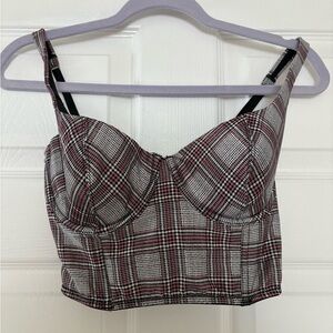 Plaid Bustier Crop Top